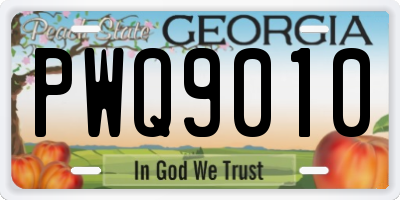 GA license plate PWQ9010