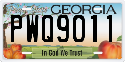 GA license plate PWQ9011