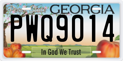 GA license plate PWQ9014