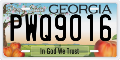 GA license plate PWQ9016
