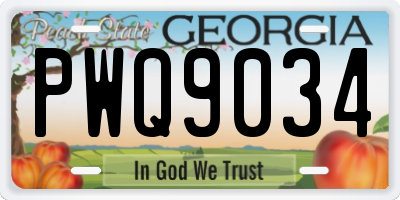 GA license plate PWQ9034