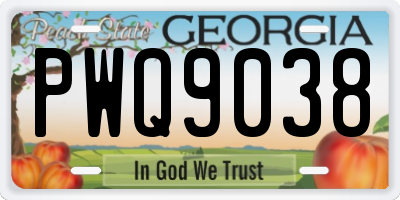 GA license plate PWQ9038
