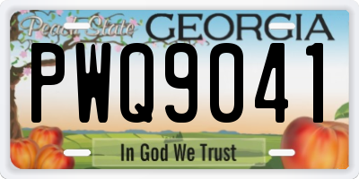 GA license plate PWQ9041