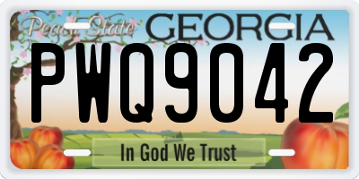GA license plate PWQ9042