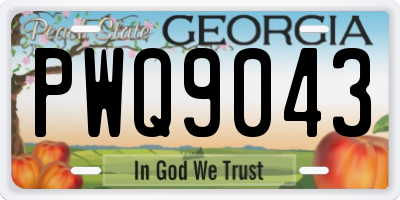 GA license plate PWQ9043