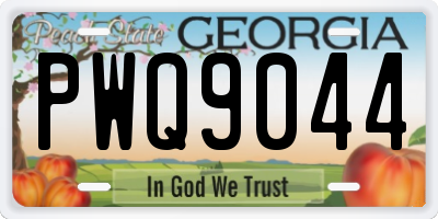 GA license plate PWQ9044