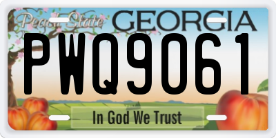 GA license plate PWQ9061