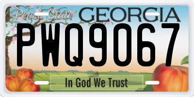 GA license plate PWQ9067