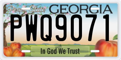 GA license plate PWQ9071