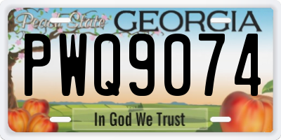 GA license plate PWQ9074
