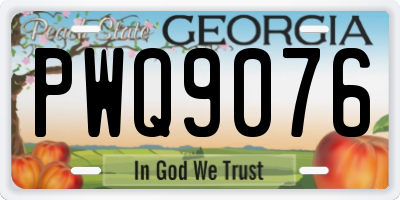 GA license plate PWQ9076
