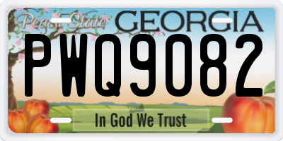 GA license plate PWQ9082