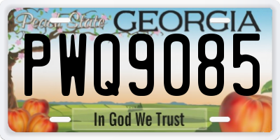 GA license plate PWQ9085