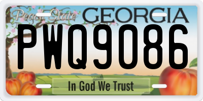 GA license plate PWQ9086