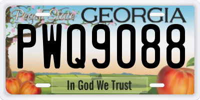 GA license plate PWQ9088