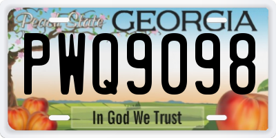 GA license plate PWQ9098
