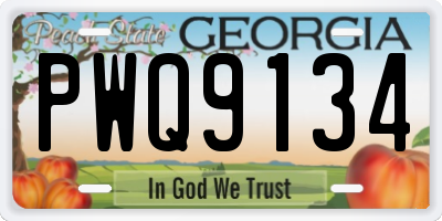 GA license plate PWQ9134