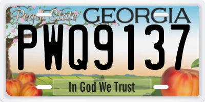 GA license plate PWQ9137