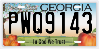 GA license plate PWQ9143