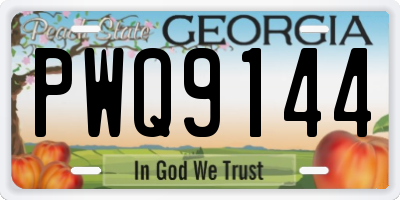 GA license plate PWQ9144