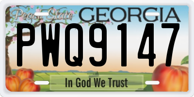 GA license plate PWQ9147
