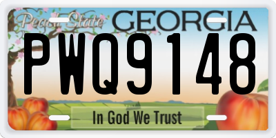 GA license plate PWQ9148