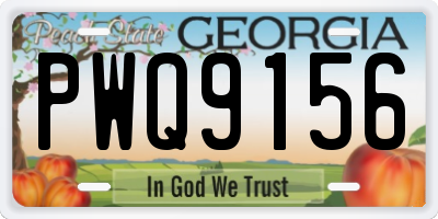 GA license plate PWQ9156