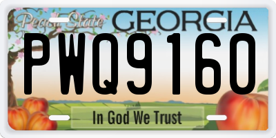 GA license plate PWQ9160