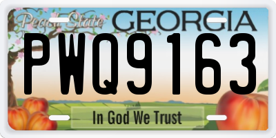 GA license plate PWQ9163