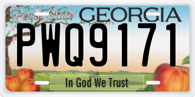 GA license plate PWQ9171