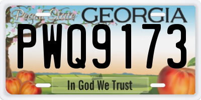 GA license plate PWQ9173