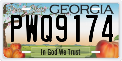 GA license plate PWQ9174