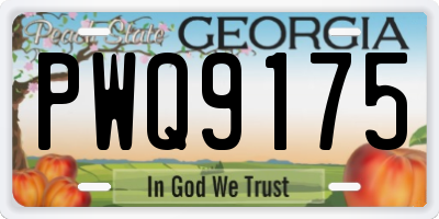 GA license plate PWQ9175