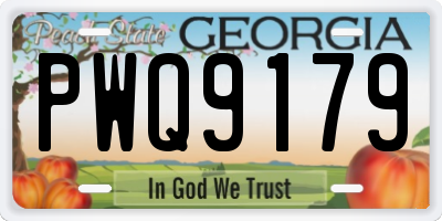 GA license plate PWQ9179