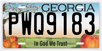 GA license plate PWQ9183