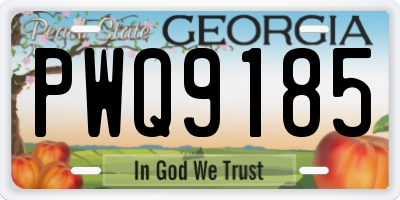 GA license plate PWQ9185