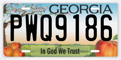 GA license plate PWQ9186