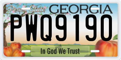 GA license plate PWQ9190