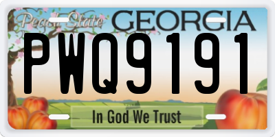 GA license plate PWQ9191