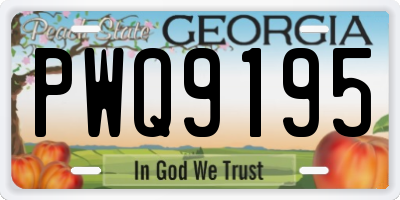 GA license plate PWQ9195