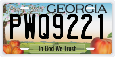 GA license plate PWQ9221