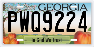 GA license plate PWQ9224