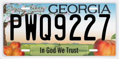 GA license plate PWQ9227