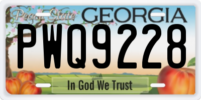 GA license plate PWQ9228