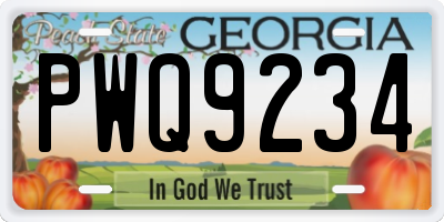 GA license plate PWQ9234