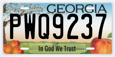 GA license plate PWQ9237