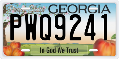 GA license plate PWQ9241
