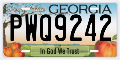 GA license plate PWQ9242