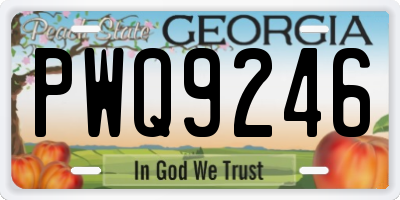GA license plate PWQ9246