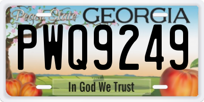 GA license plate PWQ9249
